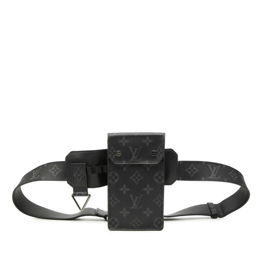 Louis Vuitton Eclipse Black Ceinture Utility Waist Body Bag Belt Black Leather